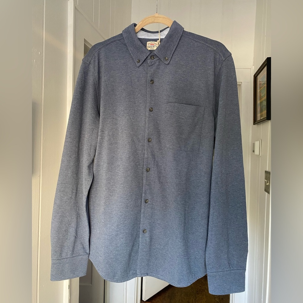 NWT Faherty Men’s Thompson Pique Shirt Large